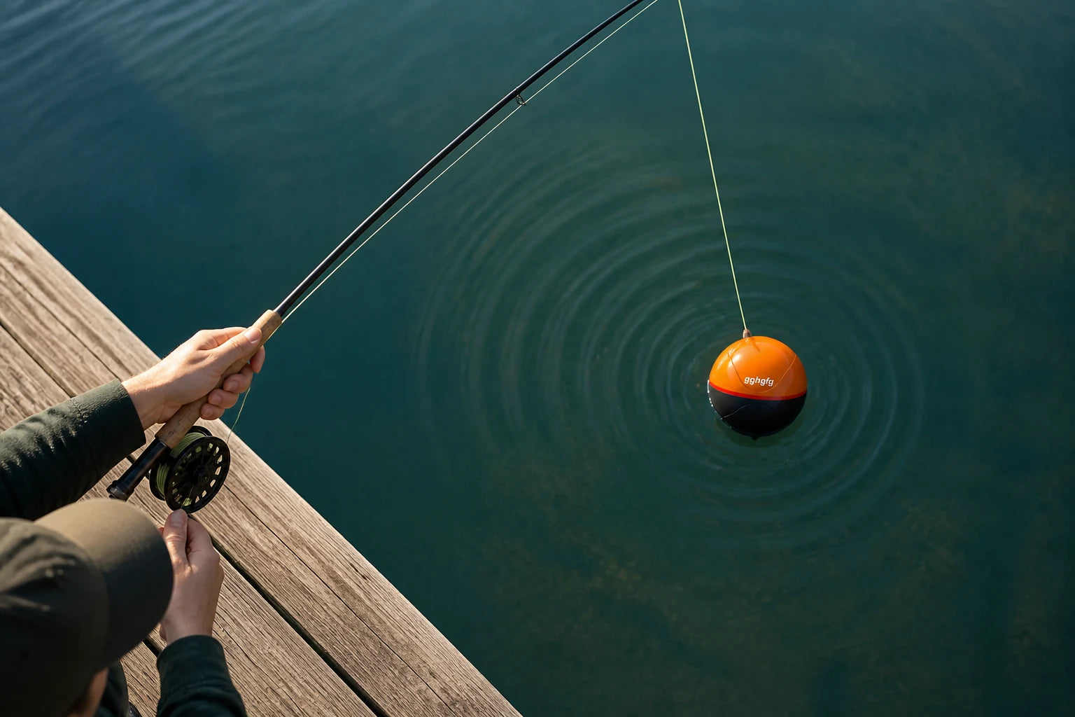 gghgfg Sonar wird vom Steg aus ins Wasser gebracht